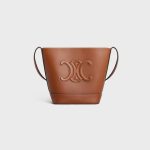SMALL BUCKET CUIR TRIOMPHE IN SMOOTH CALFSKIN TAN